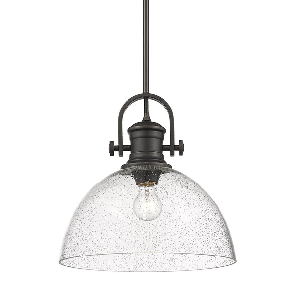 Hines RBZ One Light Pendant in Rubbed Bronze Finish