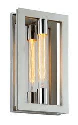 Troy Lighting - B7101 - One Light Wall Sconce - Enigma - Silver Leaf W Stainless Acc