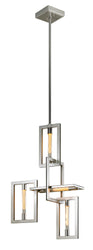 Troy Lighting - F7104 - Four Light Pendant - Enigma - Silver Leaf W Stainless Acc
