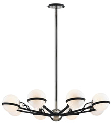 Troy Lighting - F7164 - Eight Light Chandelier - Ace - Carbide Blk With Polished Nickel