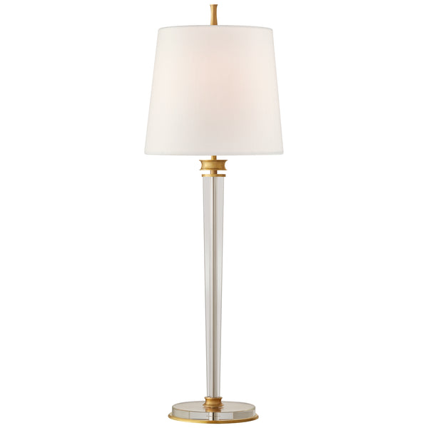 Lyra One Light Buffet Lamp in Hand-Rubbed Antique Brass And Crystal Finish