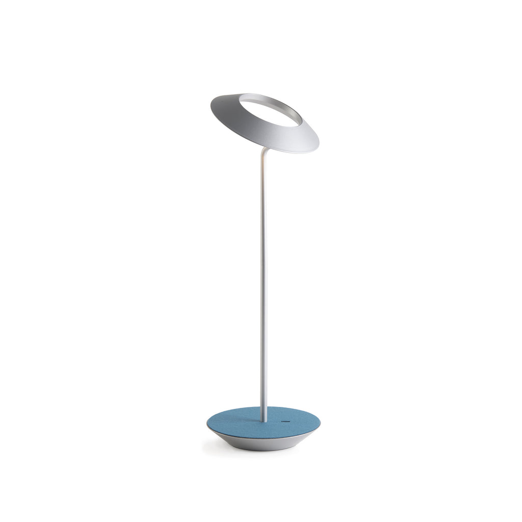 Koncept - RYO-SW-SIL-AZF-DSK - LED Desk Lamp - Royyo - Silver body, azure felt base plate