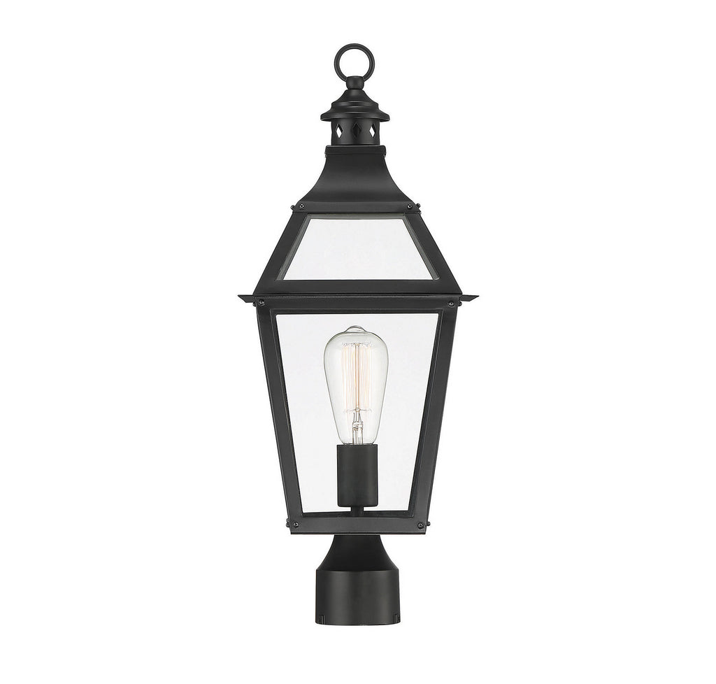 Savoy House - 5-724-153 - One Light Post Lantern - Jackson - Black with Gold Highlights