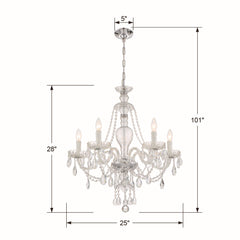 Crystorama - CAN-A1305-CH-CL-S - Five Light Chandelier - Candace - Polished Chrome