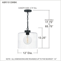 Quoizel - ABR1512MBK - One Light Mini Pendant - Abner - Matte Black