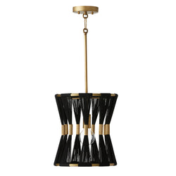 Capital Lighting - 341111KP - One Light Pendant - Bianca - Black Rope and Patinaed Brass