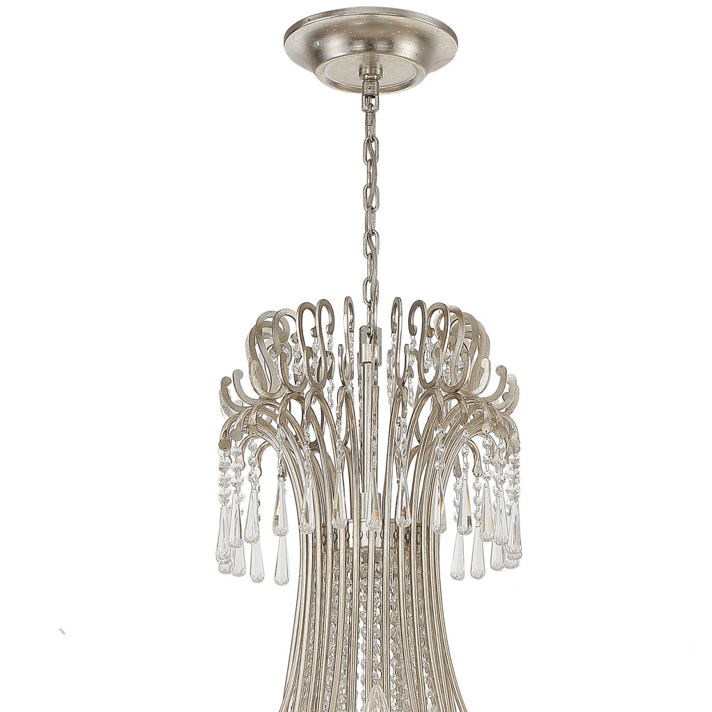 Crystorama - ARC-1929-SA-CL-MWP - 28 Light Chandelier - Arcadia - Antique Silver
