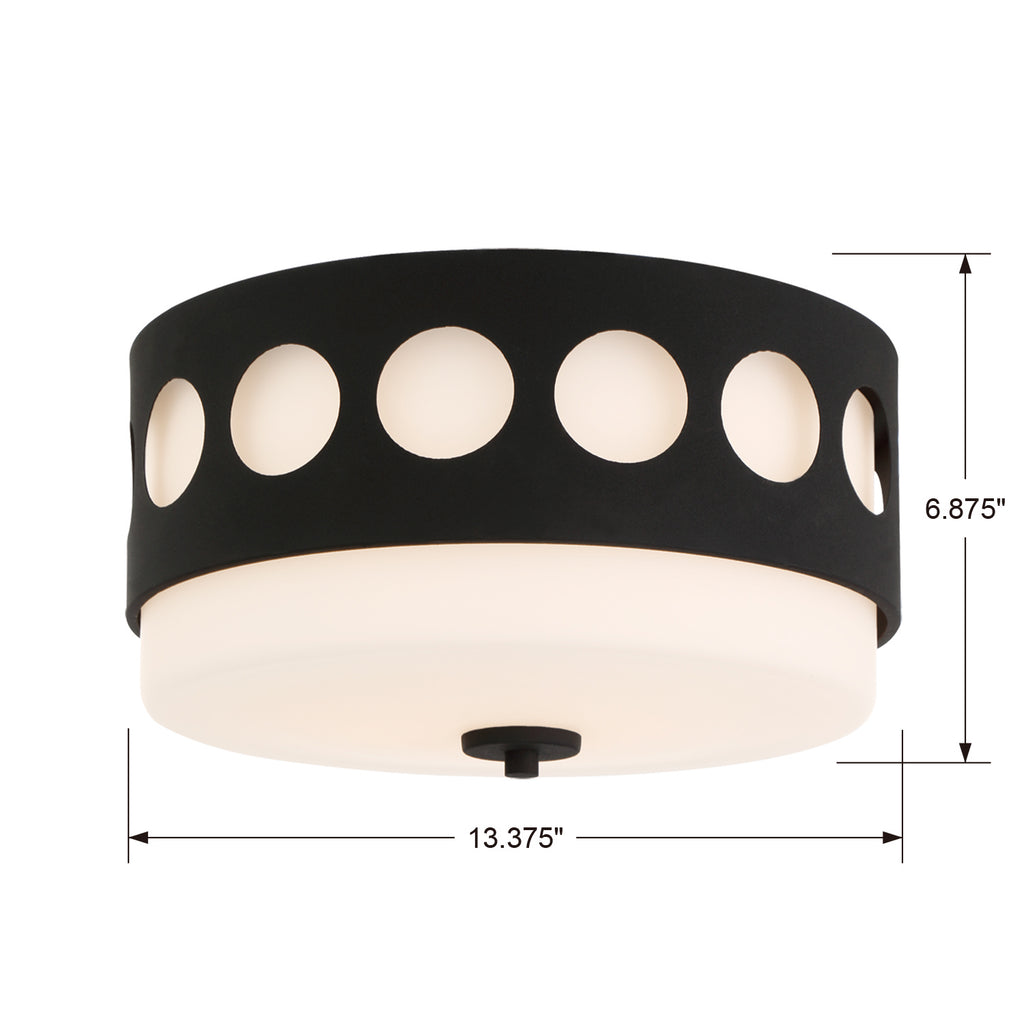 Crystorama - KIR-B8100-BF - Two Light Ceiling Mount - Kirby - Black Forged