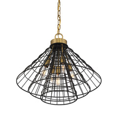 Savoy House - 7-8850-5-143 - Five Light Pendant - Lenox - Black with Warm Brass Accents