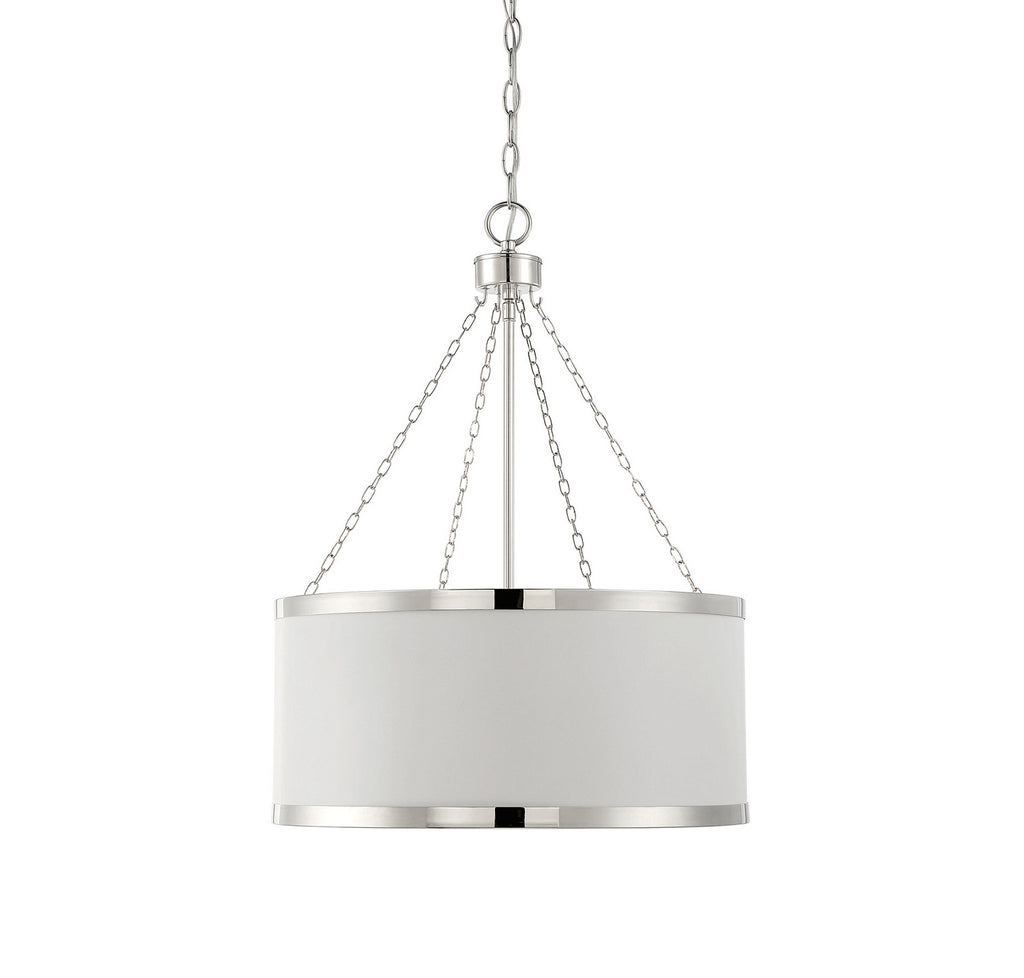 Savoy House - 7-188-6-172 - Six Light Pendant - Delphi - White with Polished Nickel Acccents