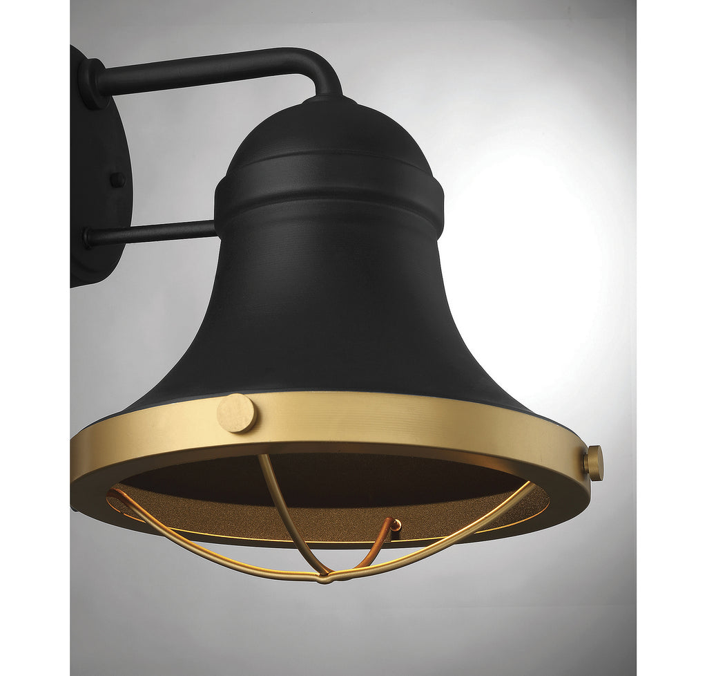 Savoy House - 5-179-137 - One Light Wall Sconce - Belmont - Textured Black with Warm Brass Accents