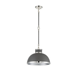 Savoy House - 7-8882-1-175 - One Light Pendant - Corning - Gray with Polished Nickel Accents