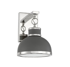 Savoy House - 9-8884-1-175 - One Light Wall Sconce - Corning - Gray with Polished Nickel Accents