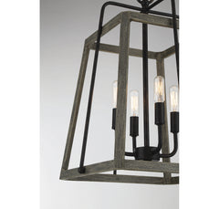Savoy House - 7-8893-4-101 - Four Light Pendant - Hasting - Noblewood with Iron