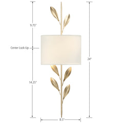 Crystorama - 501-GA - Two Light Wall Mount - Broche - Antique Gold