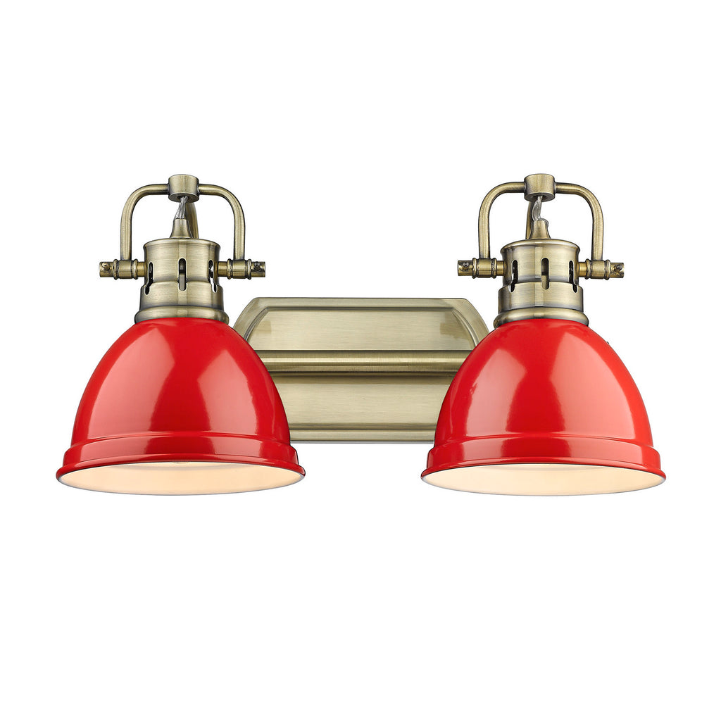 Golden - 3602-BA2 AB-RD - Two Light Bath Vanity - Duncan AB - Aged Brass