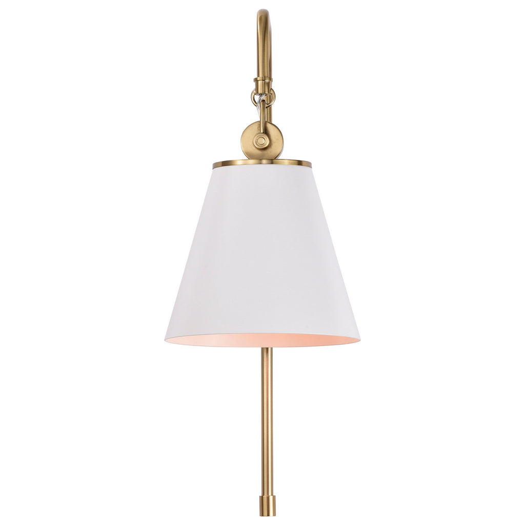 Nuvo Lighting - 60-7446 - One Light Wall Sconce - Dover - White / Vintage Brass