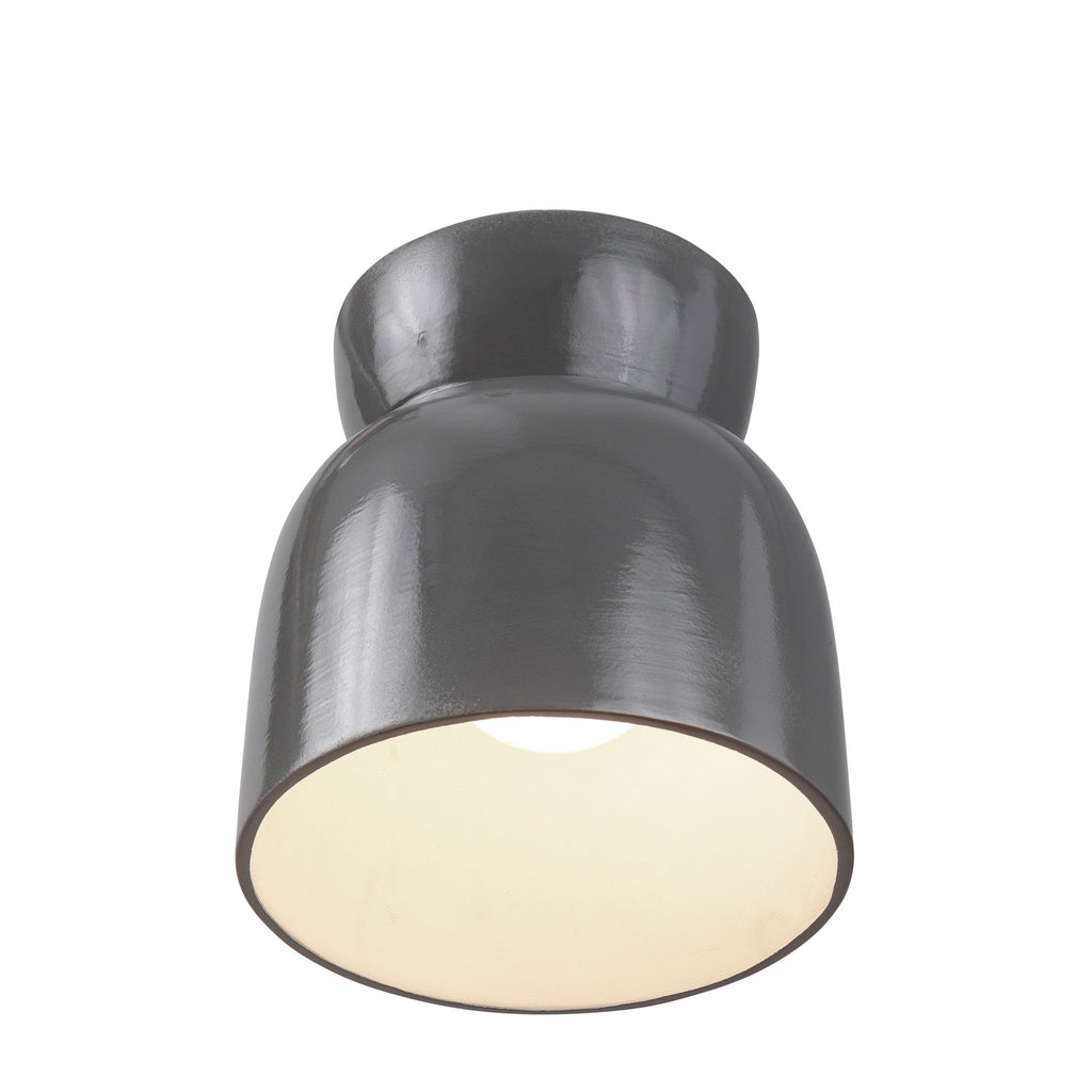 Justice Designs - CER-6190-GRY - One Light Flush-Mount - Radiance Collection - Gloss Grey