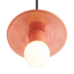 Justice Designs - CER-6320-BSH-CROM-BKCD - One Light Pendant - Radiance Collection - Gloss Blush