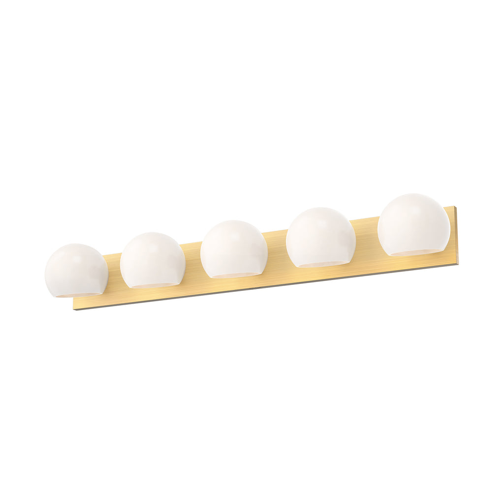 Alora - VL548540BGOP - Five Light Bathroom Fixtures - Willow - Brushed Gold