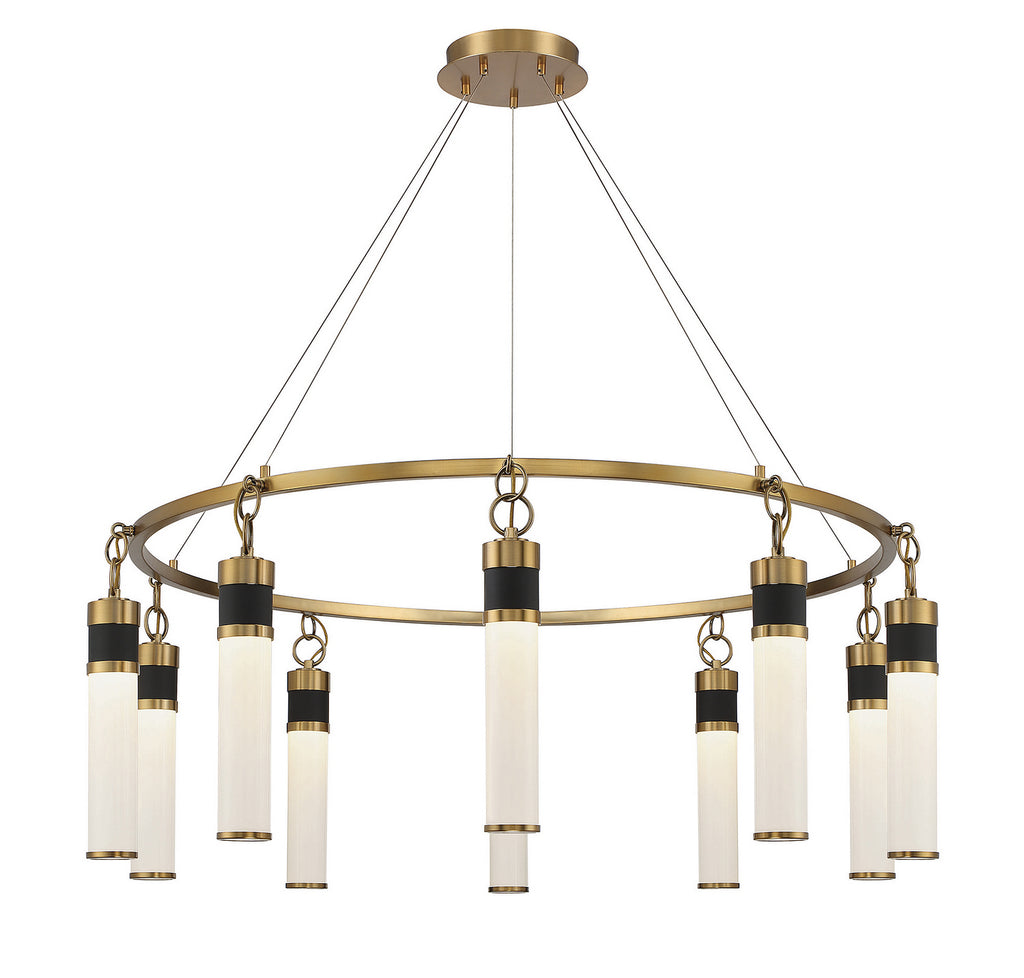Savoy House - 1-1642-10-143 - LED Chandelier - Abel - Matte Black with Warm Brass Accents
