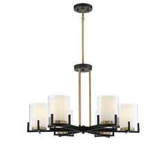 Savoy House - 1-1976-6-143 - Six Light Chandelier - Eaton - Matte Black with Warm Brass Accents