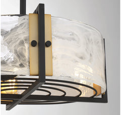 Savoy House - 24-FD-1698-143 - Four Light Fan D'lier - Hayward - Matte Black with Warm Brass Accents
