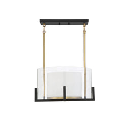Savoy House - 7-1983-1-143 - One Light Pendant - Eaton - Matte Black with Warm Brass Accents