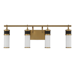 Savoy House - 8-1638-4-143 - LED Bathroom Vanity - Abel - Matte Black with Warm Brass Accents
