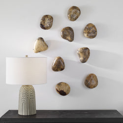 Uttermost - 04324 - Wall Decor, S/9 - Pebbles - Natural Blonde