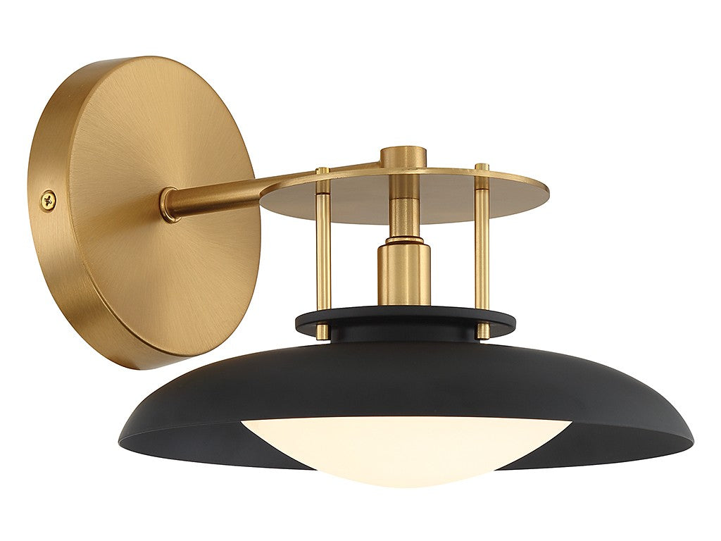 Savoy House - 9-1686-1-143 - One Light Wall Sconce - Gavin - Matte Black with Warm Brass Accents