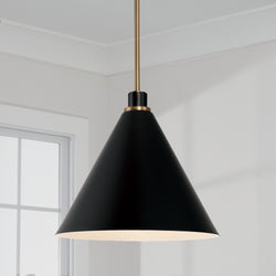 Capital Lighting - 350112AB - One Light Pendant - Bradley - Aged Brass and Black