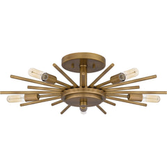 Quoizel - QSF6158WS - Five Light Semi Flush Mount - Mesquite - Weathered Brass
