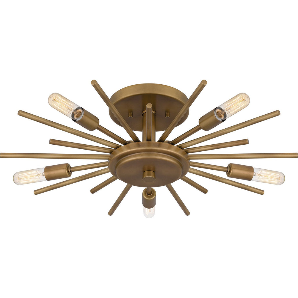 Quoizel - QSF6158WS - Five Light Semi Flush Mount - Mesquite - Weathered Brass